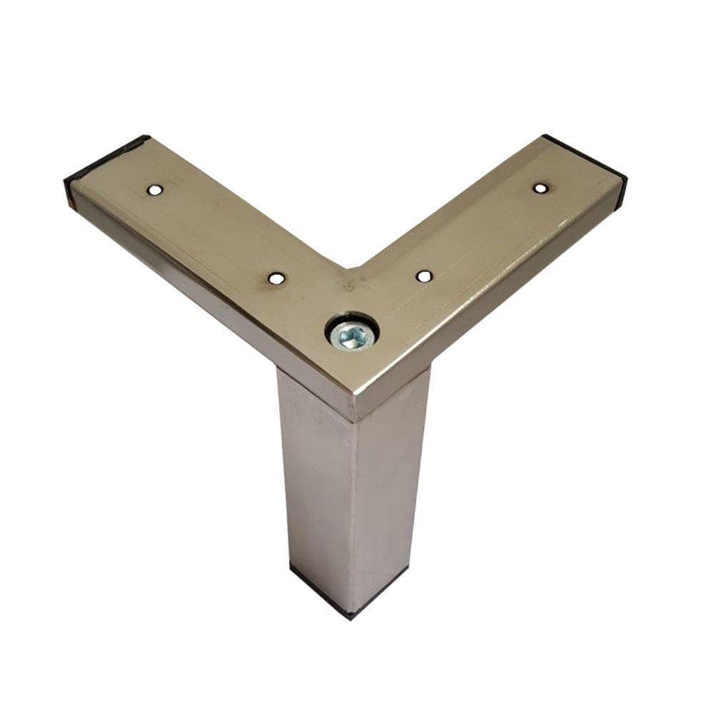 Stalen meubelpoot RVS look – 15 cm hoog, 4 × 4 cm – Furniture Legs Europe