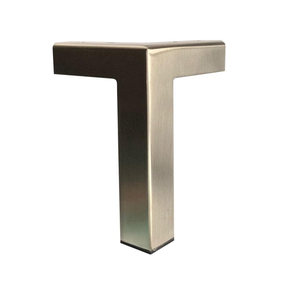 Stalen meubelpoot RVS-look – Hoek 3×3 cm, 15 cm hoog