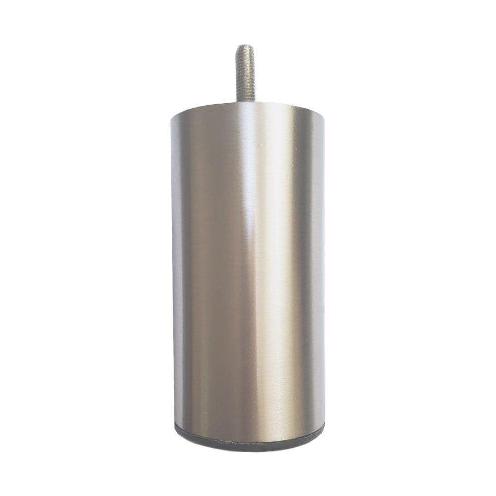 Stalen meubelpoot RVS look – ronde 6 cm, 12 cm hoog, M8
