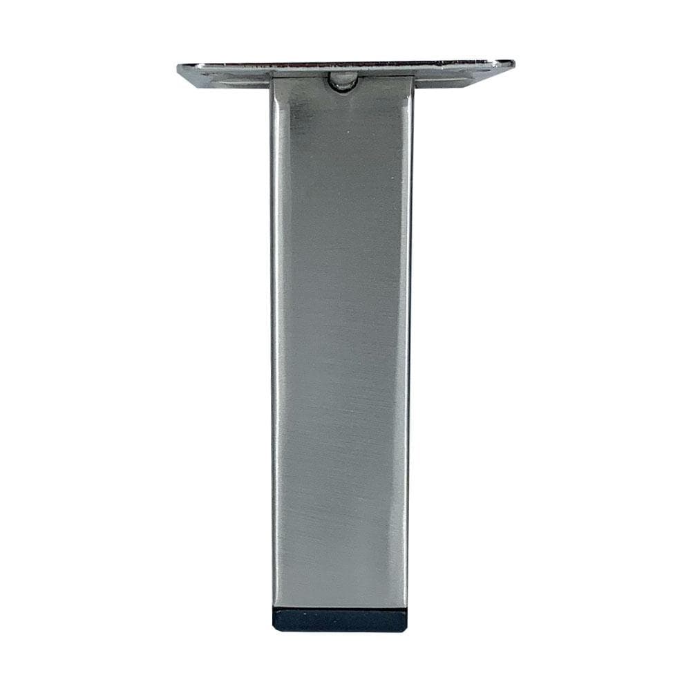 Stalen meubelpoot RVS‑look – vierkant 2,5×2,5 cm, 10 cm hoog | Furniture Legs Europe