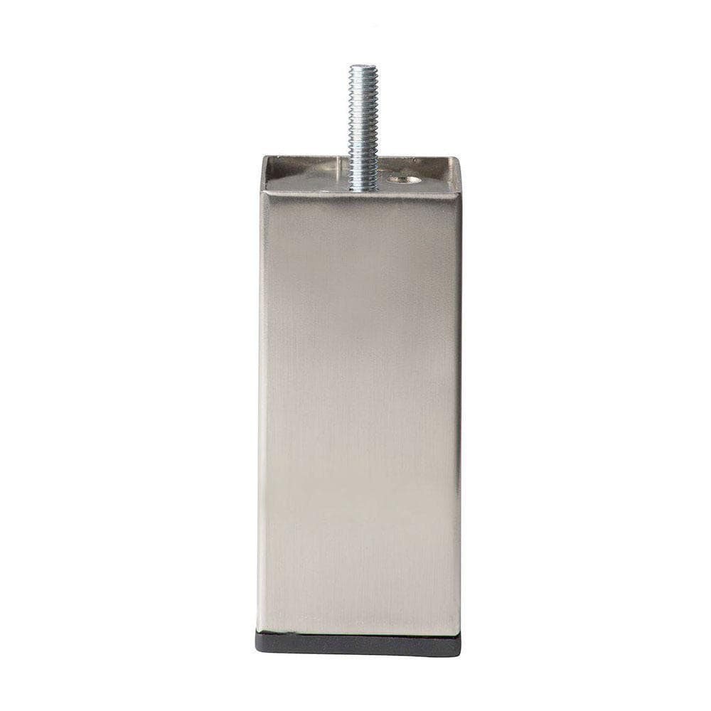 Stalen meubelpoot RVS‑look – Vierkant 4 × 4 cm, 10 cm hoogte (M8)