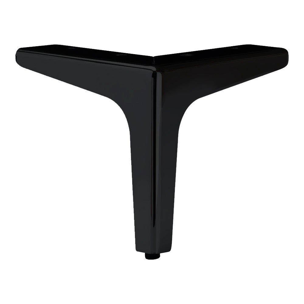 Stalen meubelpoot zwart – 13 cm hoog, 13,5 × 13,5 cm basis – Furniture Legs Europe