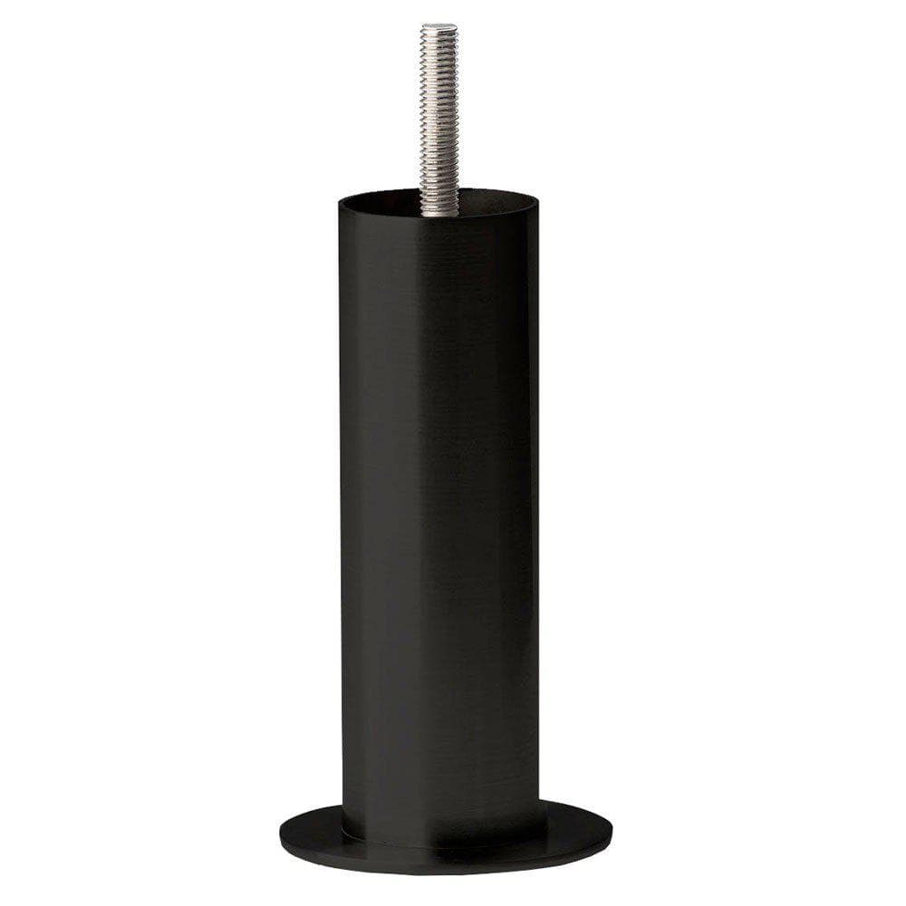 Stalen meubelpoot zwart – ronde pot met M8 draadeind, 17 cm hoog (Ø 4 cm)