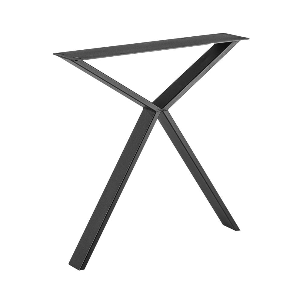 Stalen smalle X‑tafelaard – 73 cm hoog, zwart, 2 × 8 cm – Furniture Legs Europe