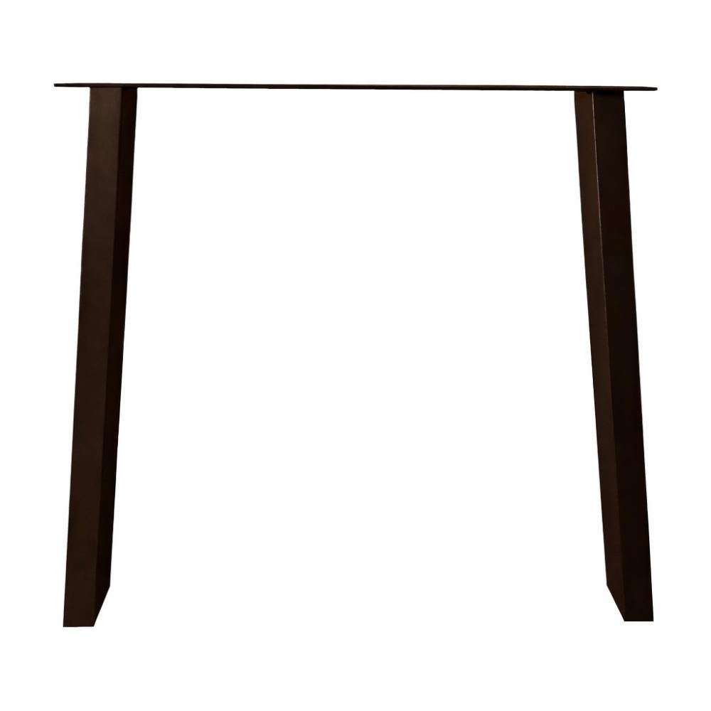 Stalen tafelpoot in anodisch bruin – modern trapeziumdesign 80×10 cm, 72 cm hoog