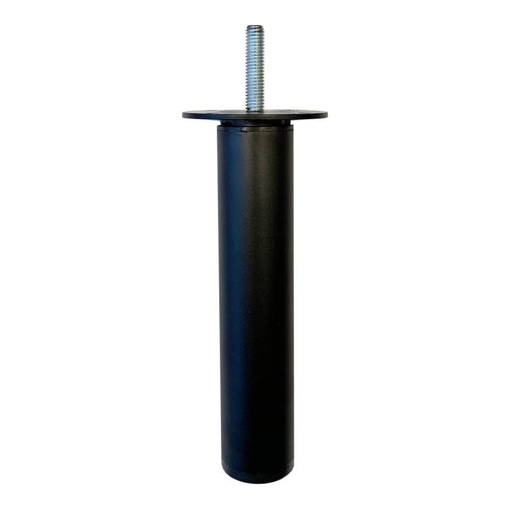 Stalen verstelbare meubelpoot zwart – ronde M8‑variant, Ø 3 cm, 15,5 cm hoog