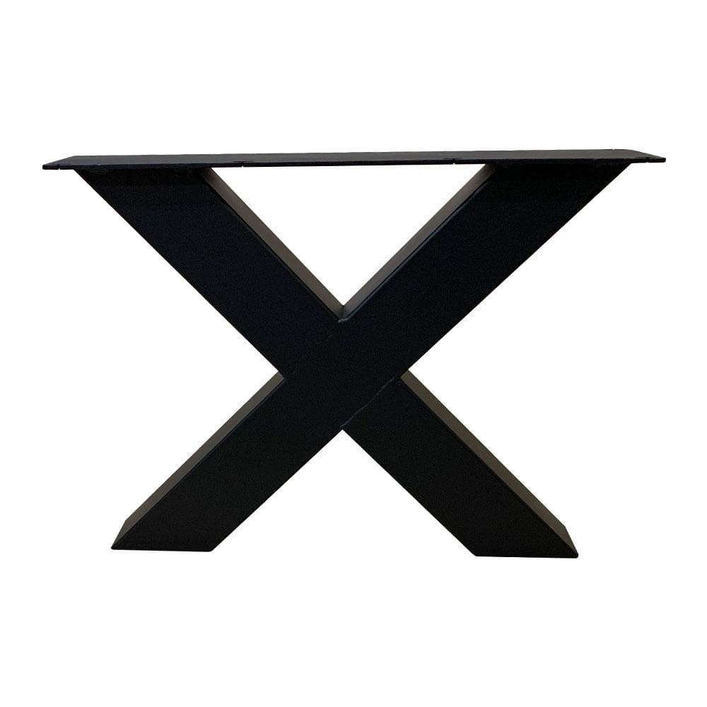 Stalen X‑poot salonpoten 55 × 8 cm – Zwart, set van 2