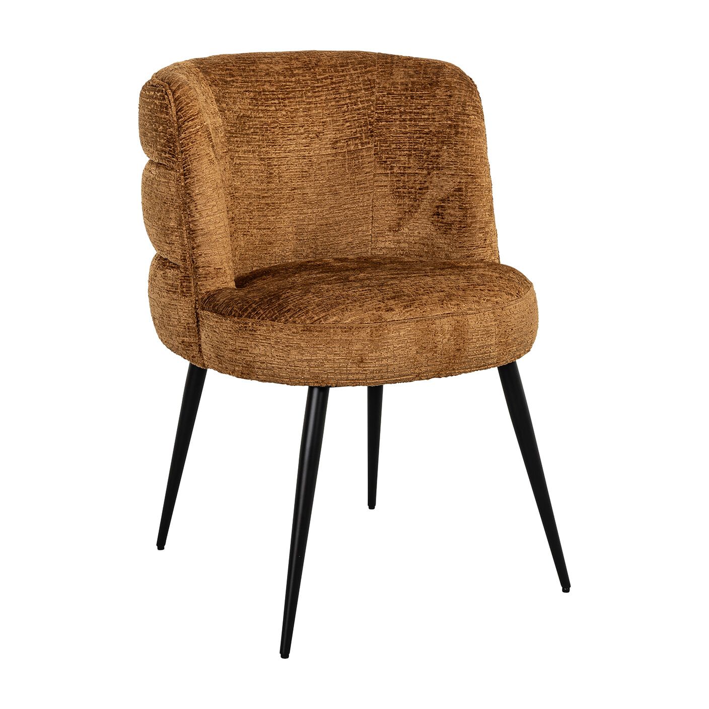 Stella Chenille eetkamerstoel in warme cognac – Richmond Interiors