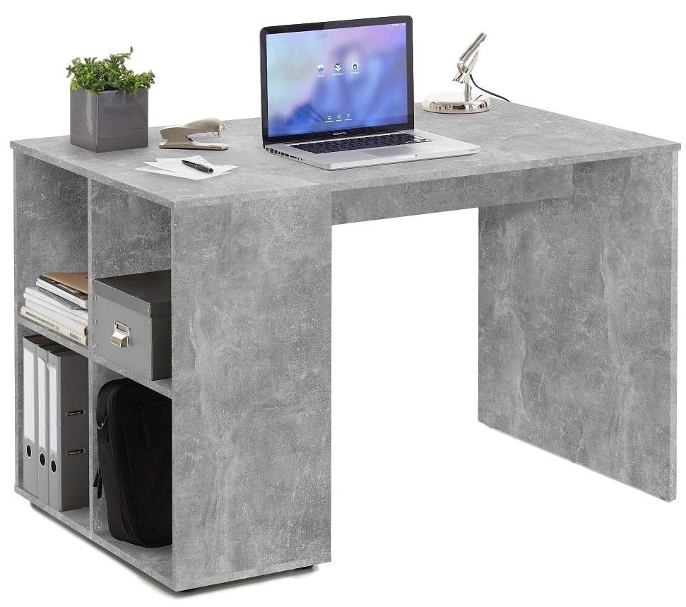 Stijlvol Computerbureau Gent 117 cm – Grijs Beton, Functioneel & Duurzaam