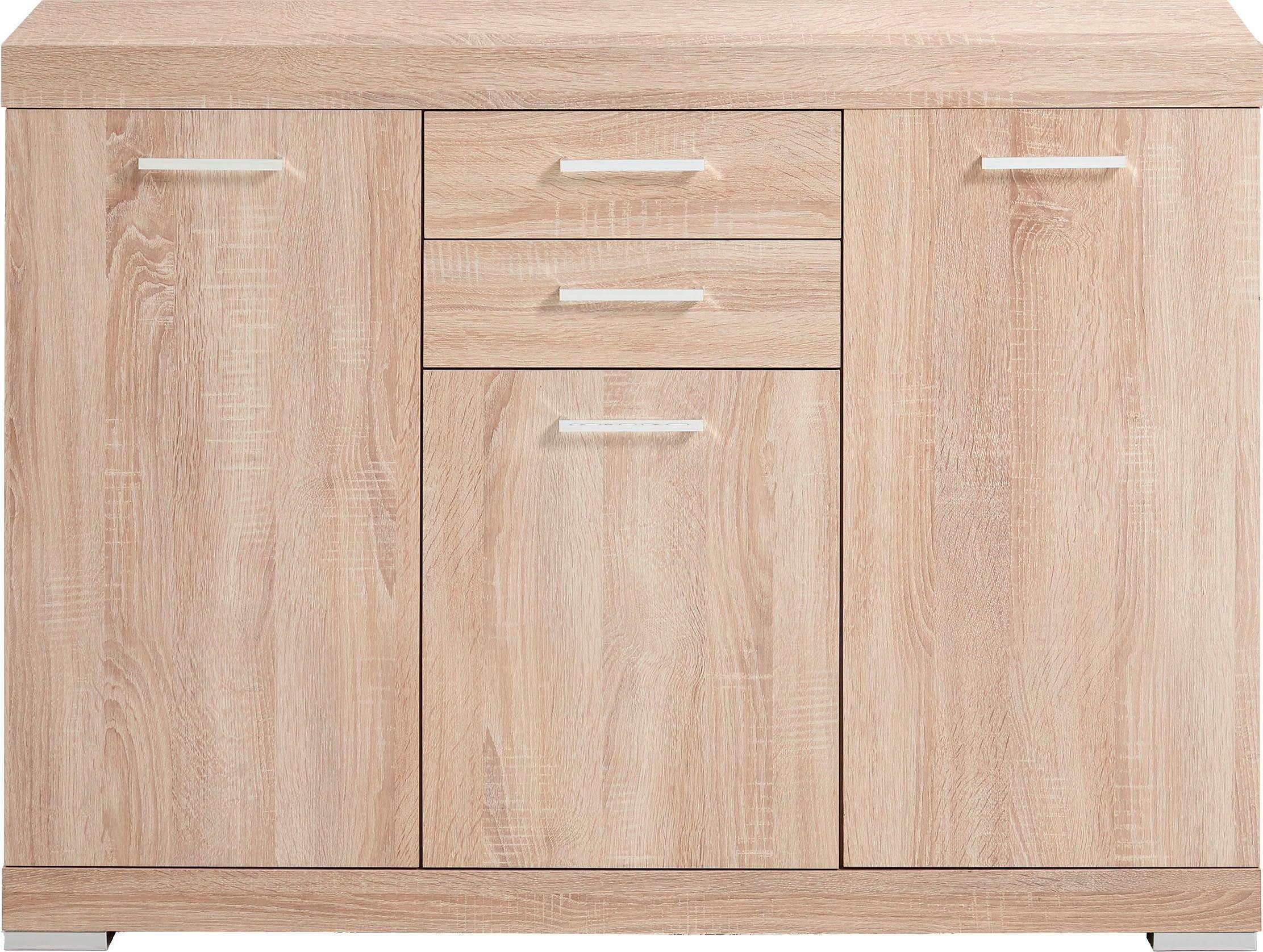 Stijlvol Dressoir Bristol 3 – Compacte Opbergoplossing in Eiken, 120 cm Breed
