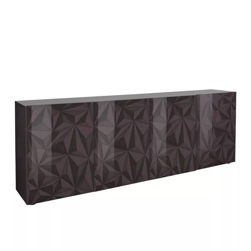 Stijlvol Dressoir Prisma – Hoogglans Antraciet, 241 cm breed