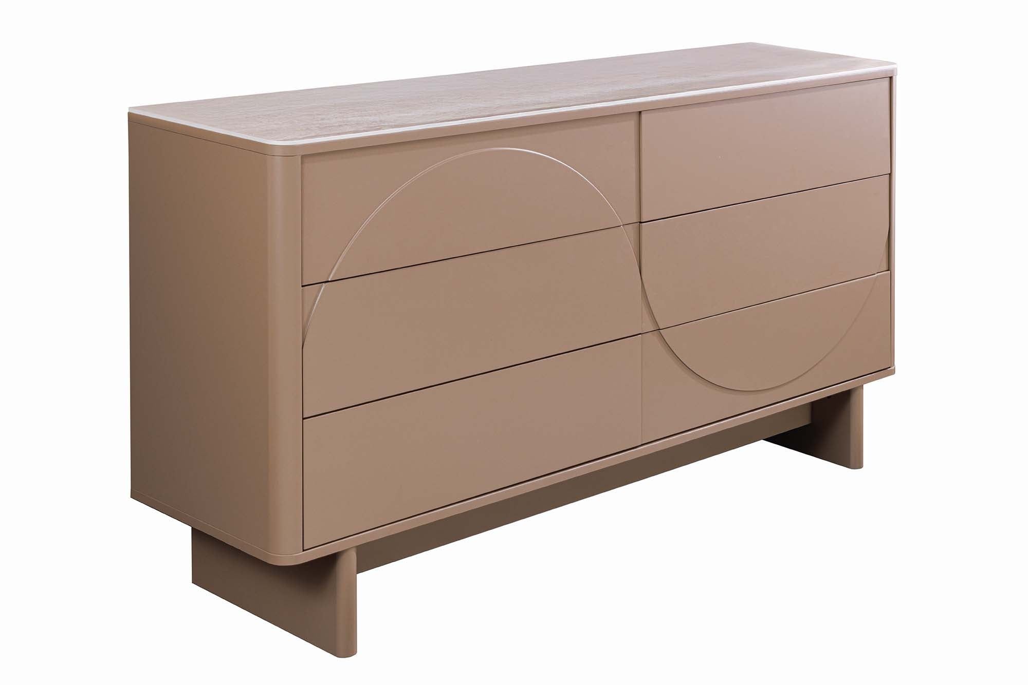 Stijlvol Dressoir Savoy 150 cm met 3D naturel travertijnmarmeren blad – Invicta Interior