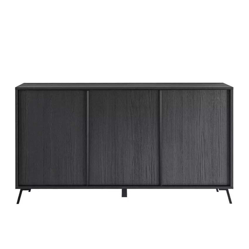 Stijlvol dressoir Steel 156 cm – Burnt Black met 3 deuren