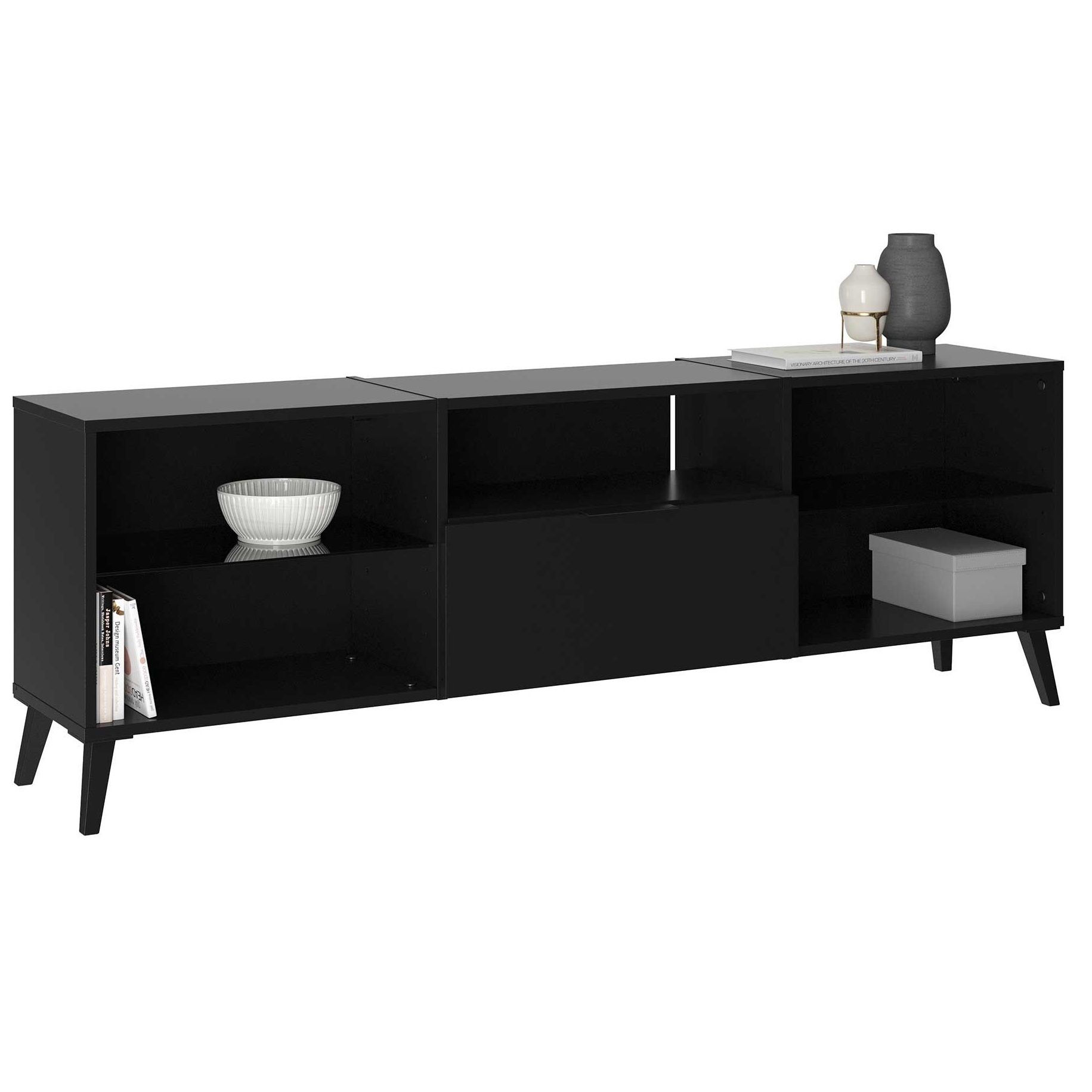 Stijlvol en Duurzaam TV‑meubel Dark – Zwart, 153 cm – FD Furniture