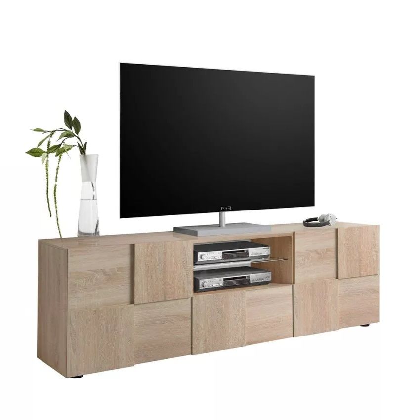 Stijlvol en functioneel TV‑meubel Dama – 181 cm in warme sonoma eiken