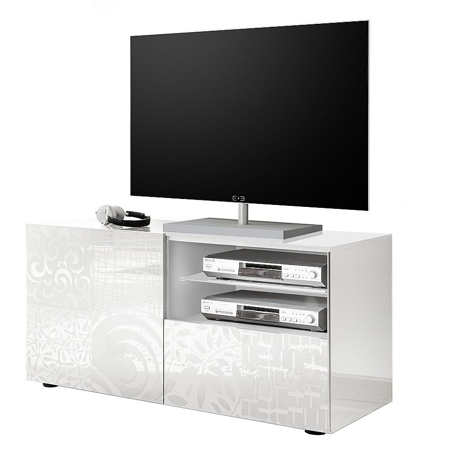 Stijlvol en functioneel: Tv-meubel Miro 121 cm – Hoogglans wit