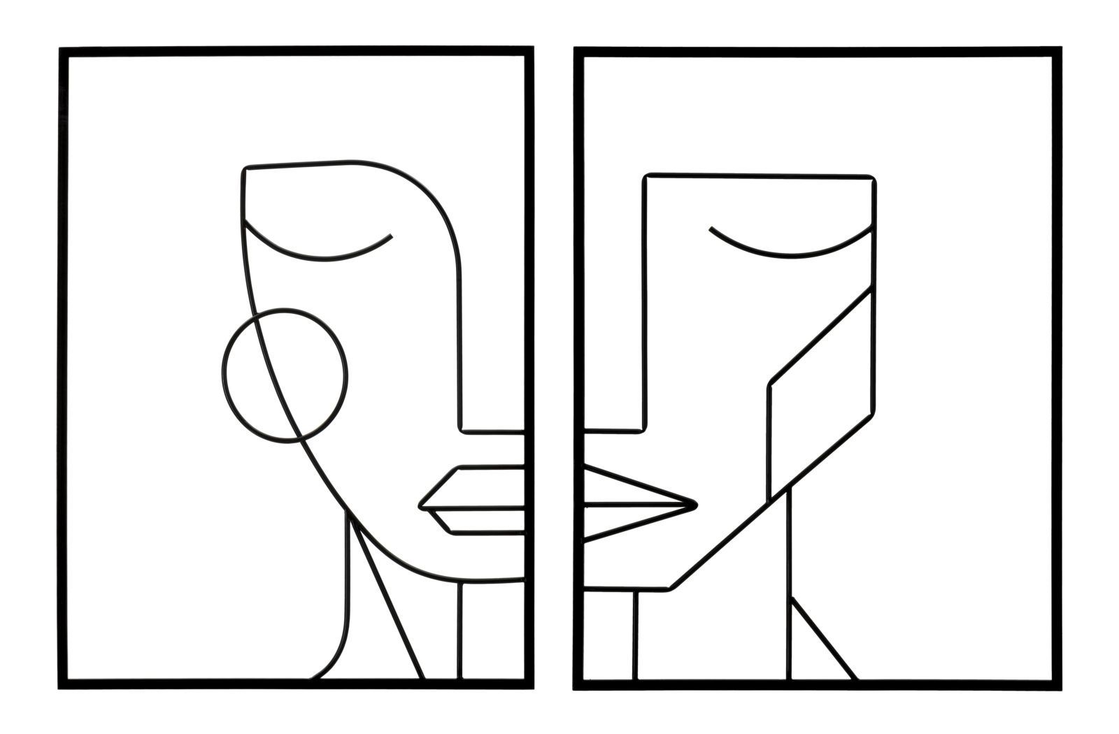 Stijlvol IJzerwandpaneel Tribal – 2‑delige Set van Mauro Ferretti (60 × 1 × 80 cm)