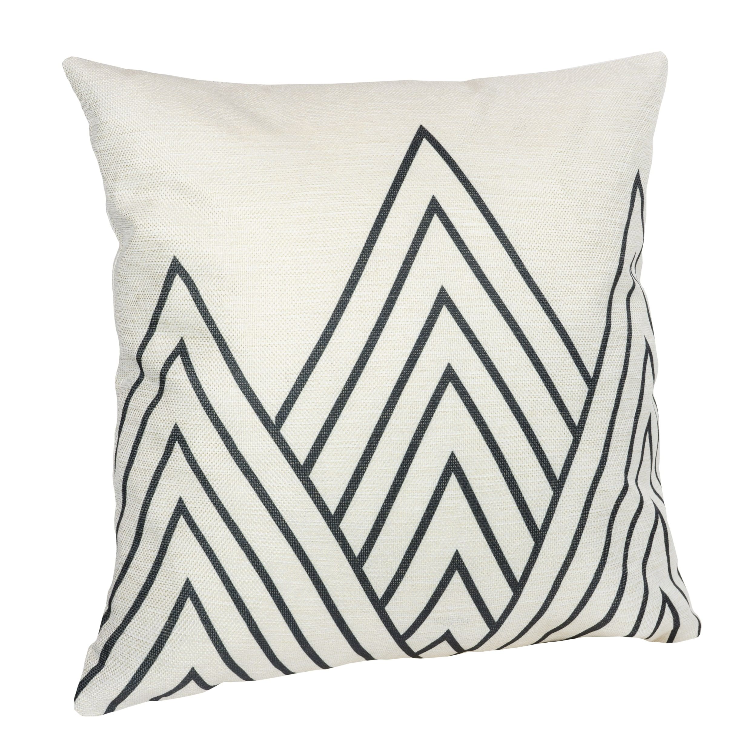 Stijlvol QUVIO sierkussen met driehoeksdesign – 45 × 45 cm, zwart‑beige