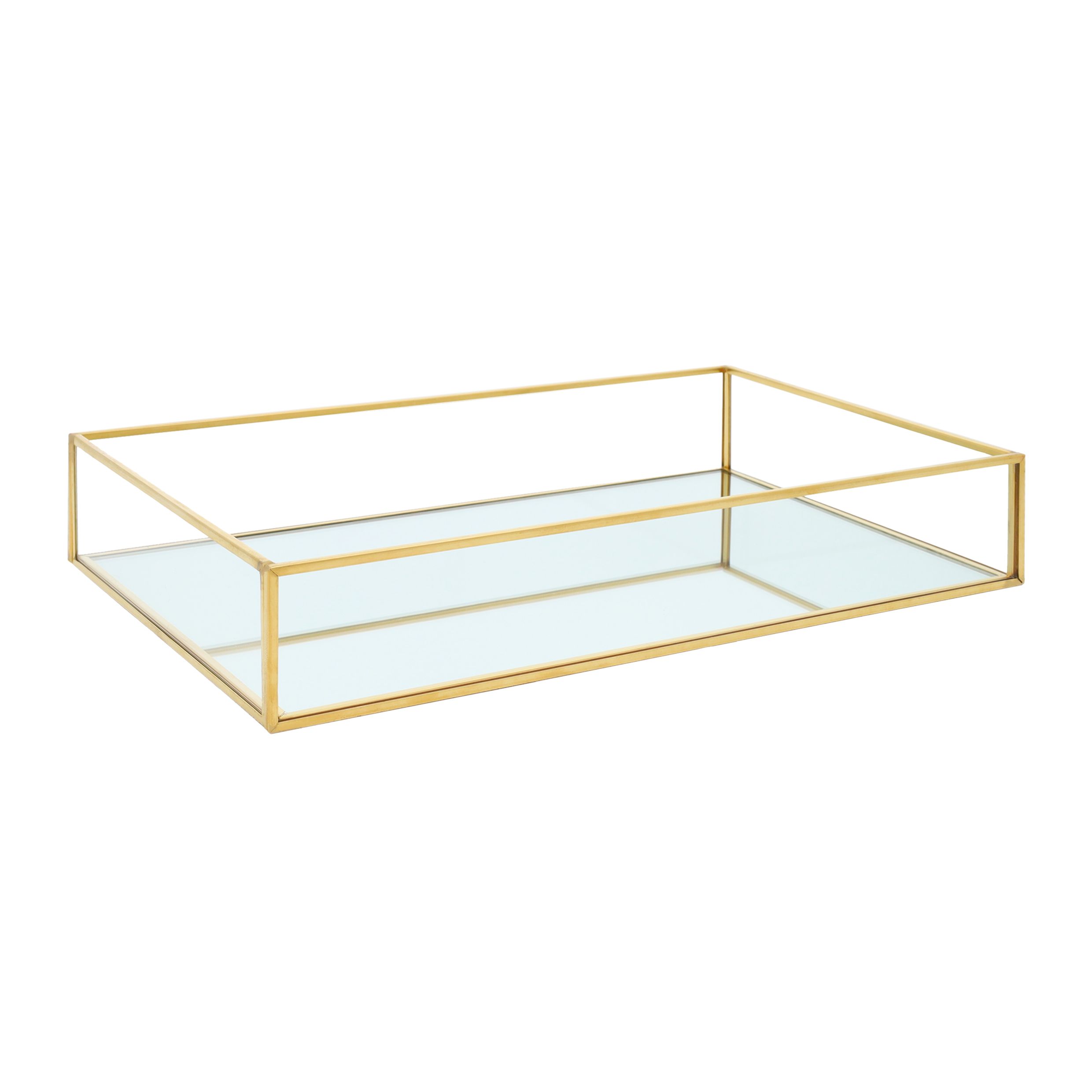 Stijlvol QUVIO spiegel dienblad met gouden frame – luxe voor elke ruimte