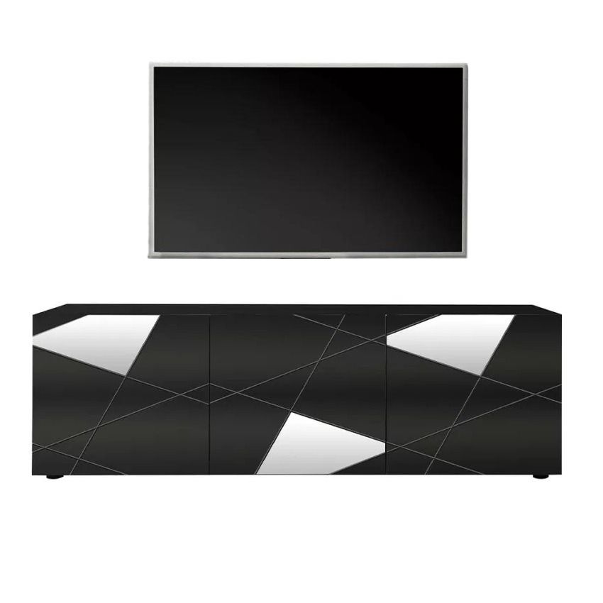 Stijlvol Tv-meubel Vittoria – Hoogglans grijs 181 cm, modern en ruim