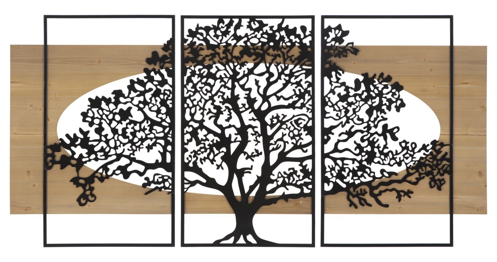 Stijlvol wandpaneel set van Mauro Ferretti – hout, ijzer en natuurlijke charme