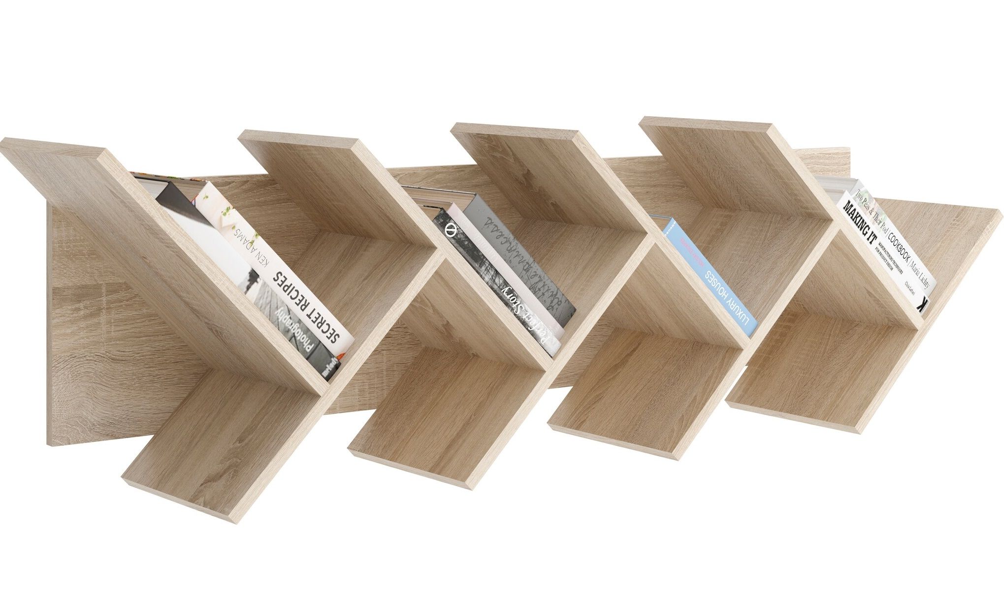 Stijlvol Wandrek Buchen 28 cm – Functionele Opbergkast in Mat Eiken