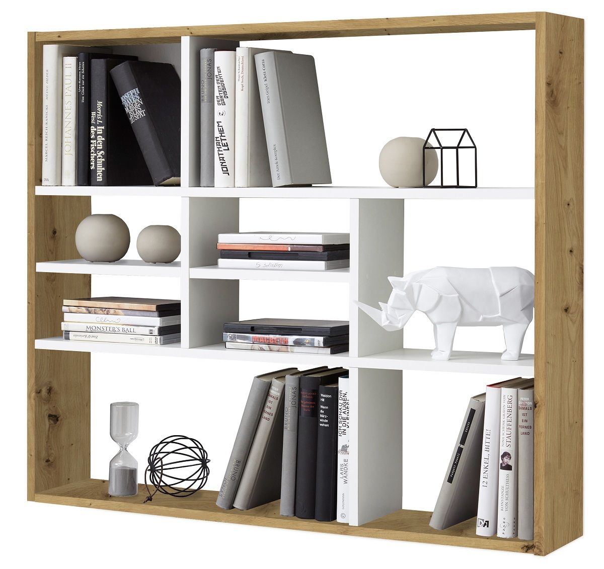 Stijlvol Wandrek Lassy 90 cm – Artisan eiken met wit detail