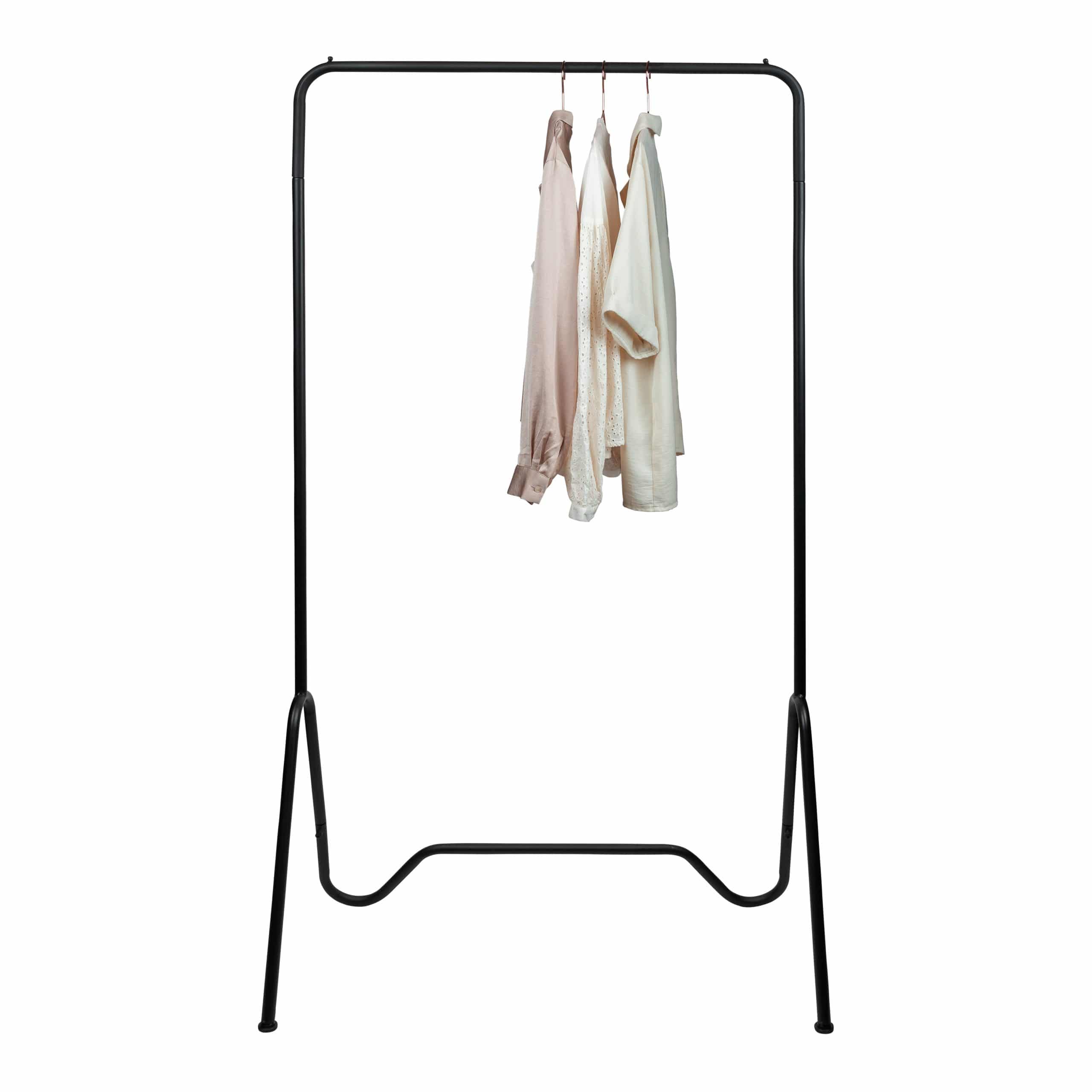 Stijlvol Zwart QUVIO Kledingrek – Compact, Stevig en Decoratief (40 × 80 × 150 cm)