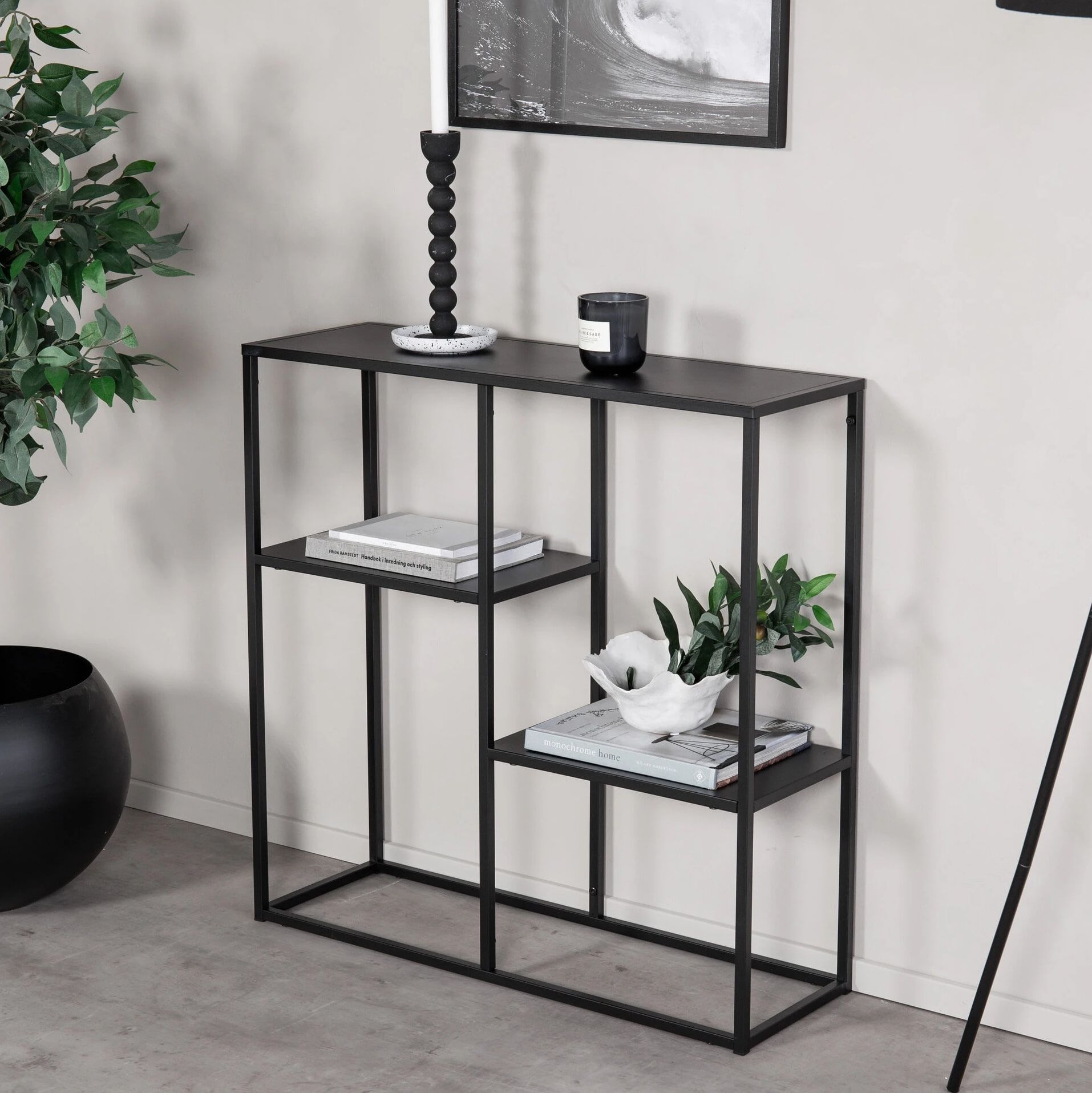 Stijlvol Zwart Stalen Wandrek Keonte van Nohr – 81×80 cm