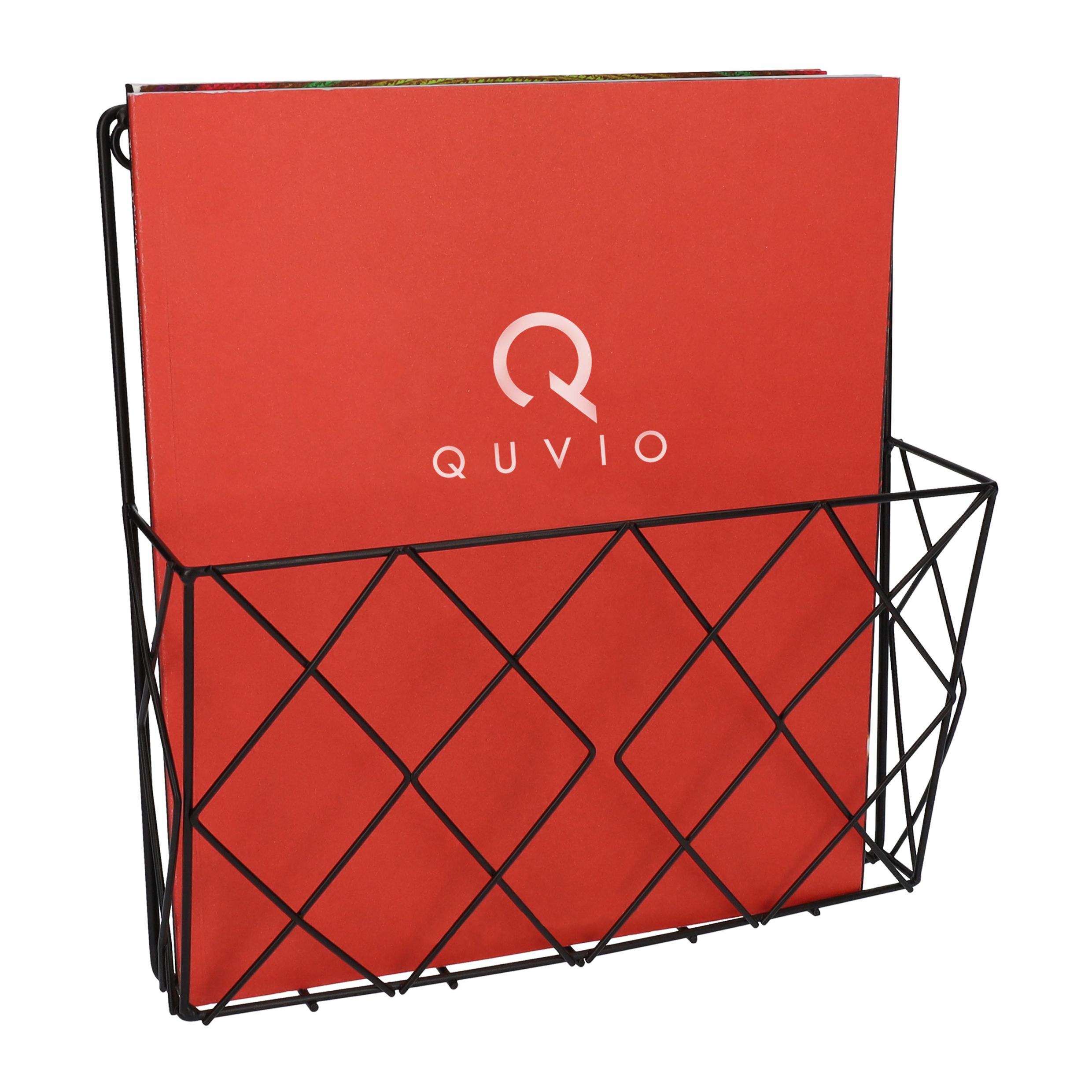 Stijlvol Zwart Tijdschriftenrek — Wandmontage van QUVIO