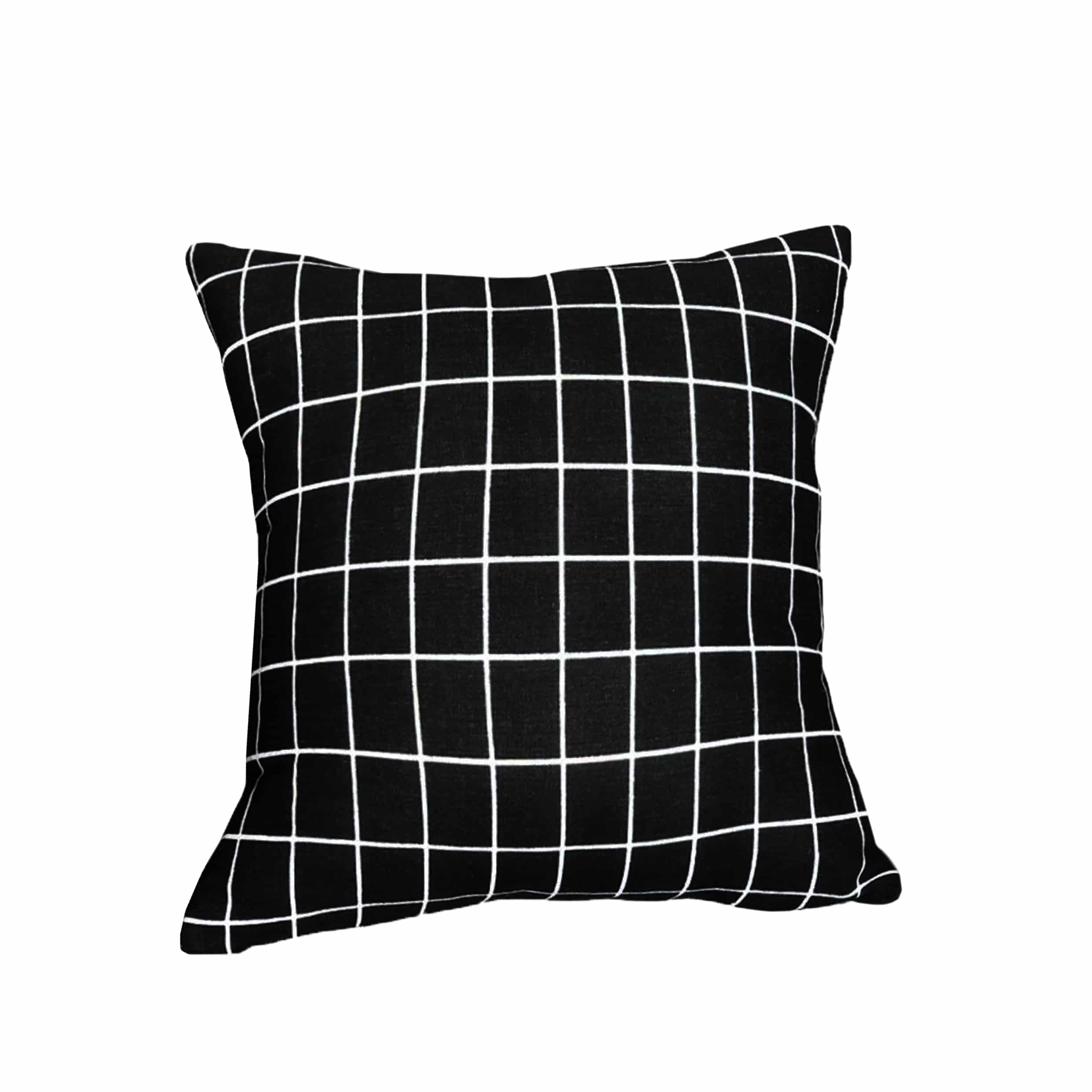 Stijlvol zwart‑wit sierkussen met vierkantjes – QUVIO, 45 × 45 cm