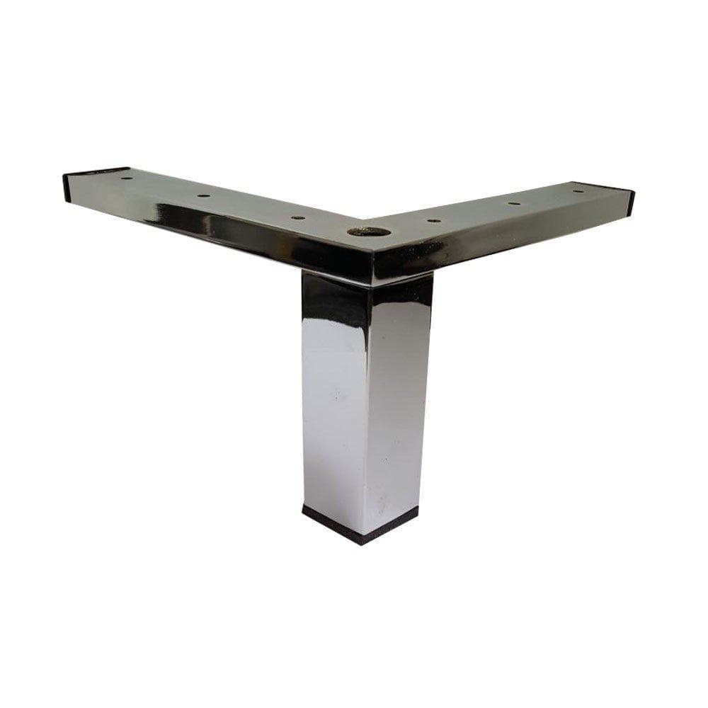 Stijlvolle chroomkleurige metalen meubelpoot 4 × 4 cm – 13 cm hoog