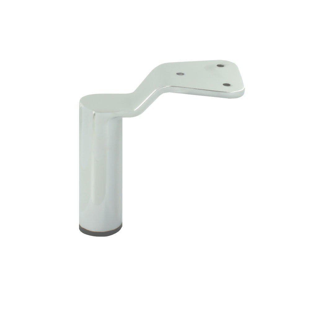 Stijlvolle chroomkleurige meubelpoot – ronde staalondersteuning 14 cm