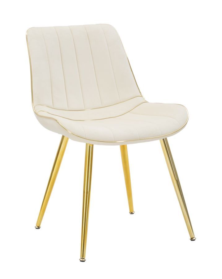 Stijlvolle eetkamerstoelen Set “Parijs” – Creme & Gouden accenten