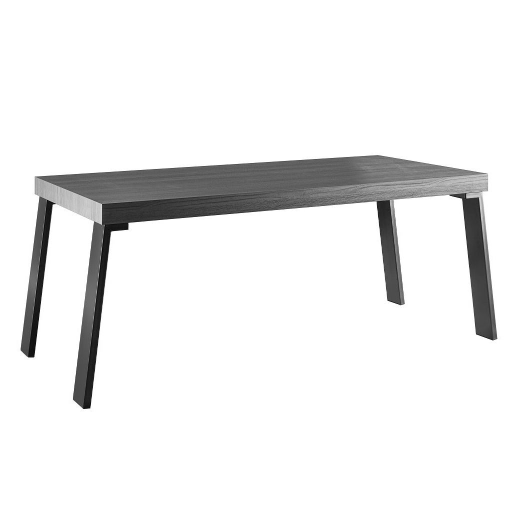 Stijlvolle eettafel Steel 189 cm – moderne zwarte tafel met metalen poten