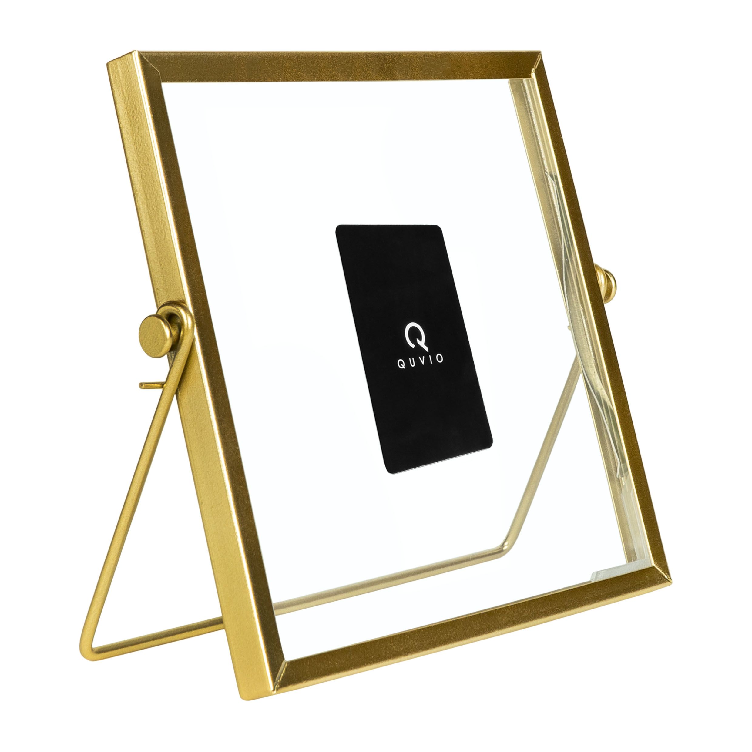 Stijlvolle gouden staande fotolijst 15 × 15 cm – QUVIO