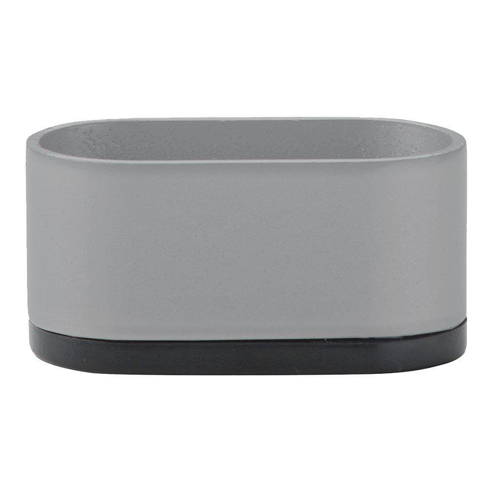 Stijlvolle grijze stalen meubelpoot – ovaal, 6 × 3 cm, 3 cm hoog