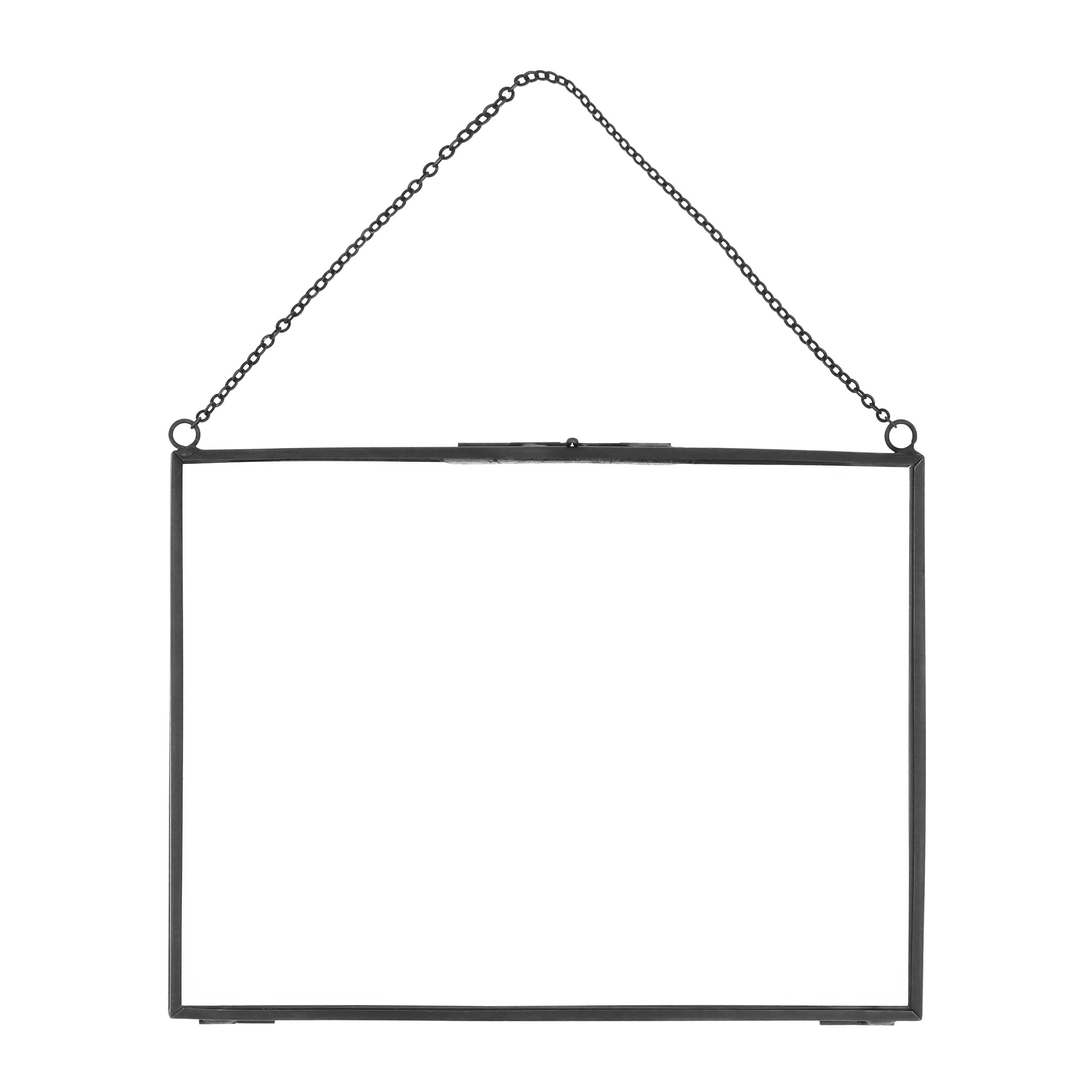 Stijlvolle Hangende Fotolijst QUVIO – Antraciet, 20×15 cm met Ketting