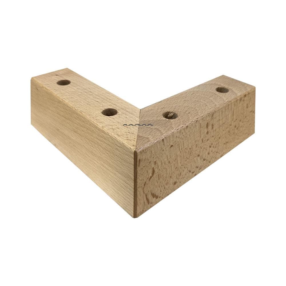 Stijlvolle houten hoekpoot 18 × 18 cm – 6 cm hoog van Furniture Legs Europe
