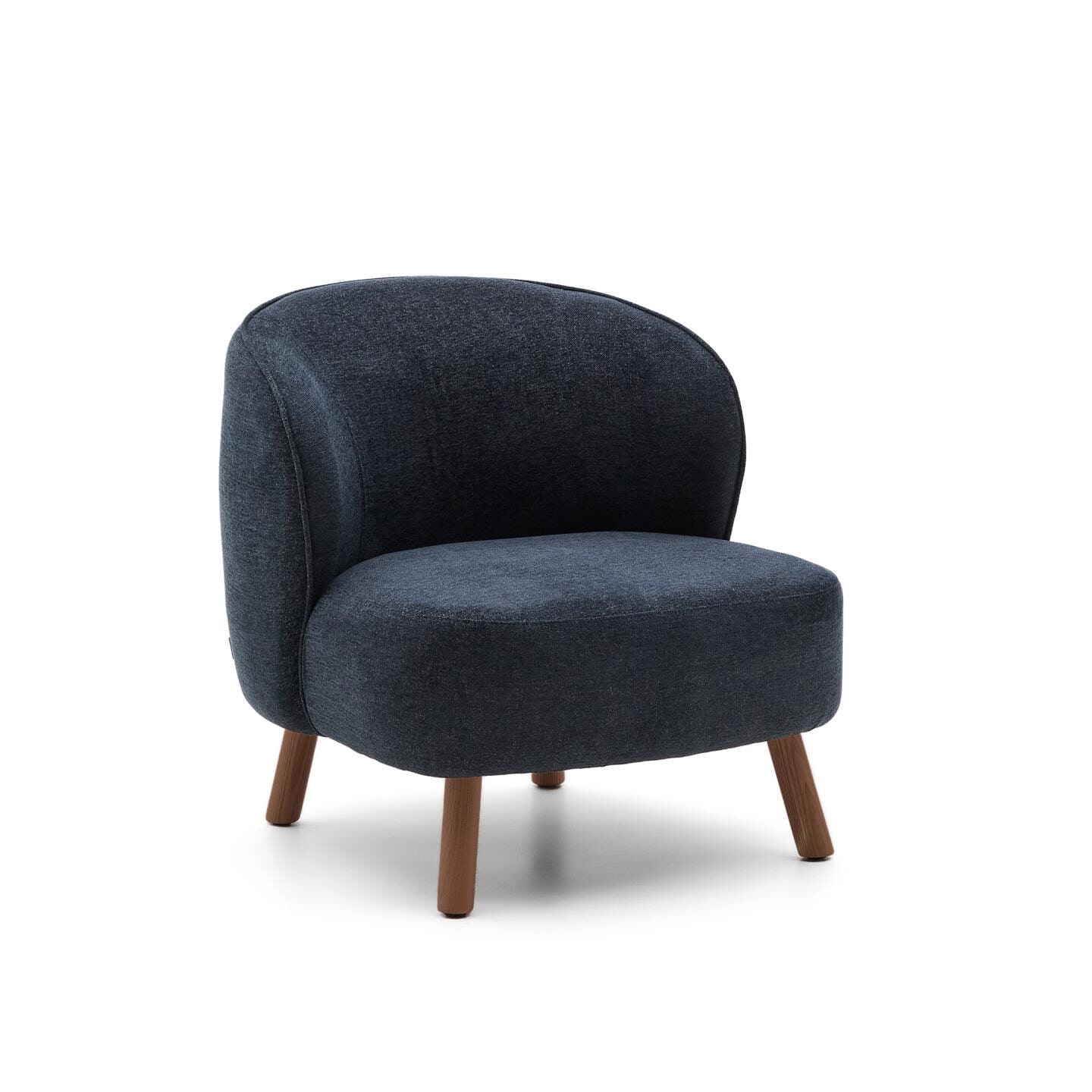 Stijlvolle Kave Home Ulit Fauteuil in Chenille – Blauw/Bruin