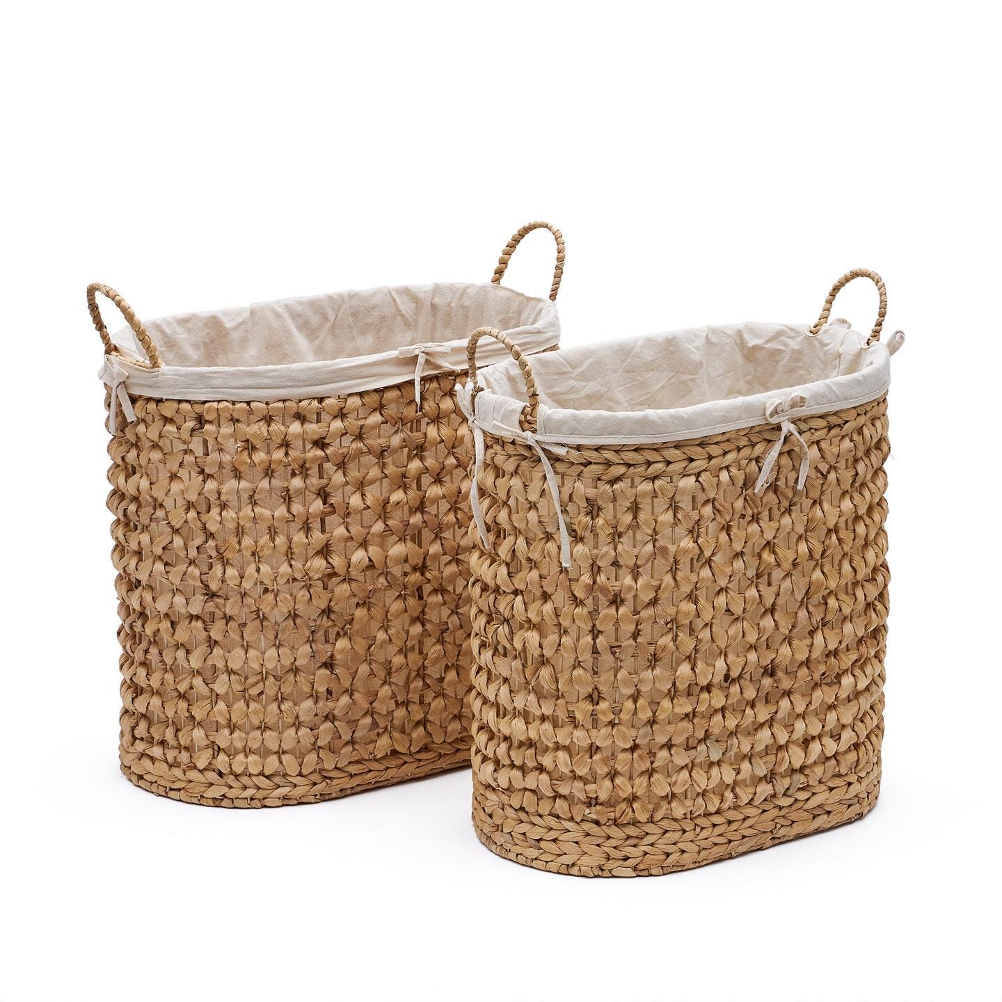 Stijlvolle Kave Home Wasmand Tressa Set – Natuurvezel in Lichtgrijs