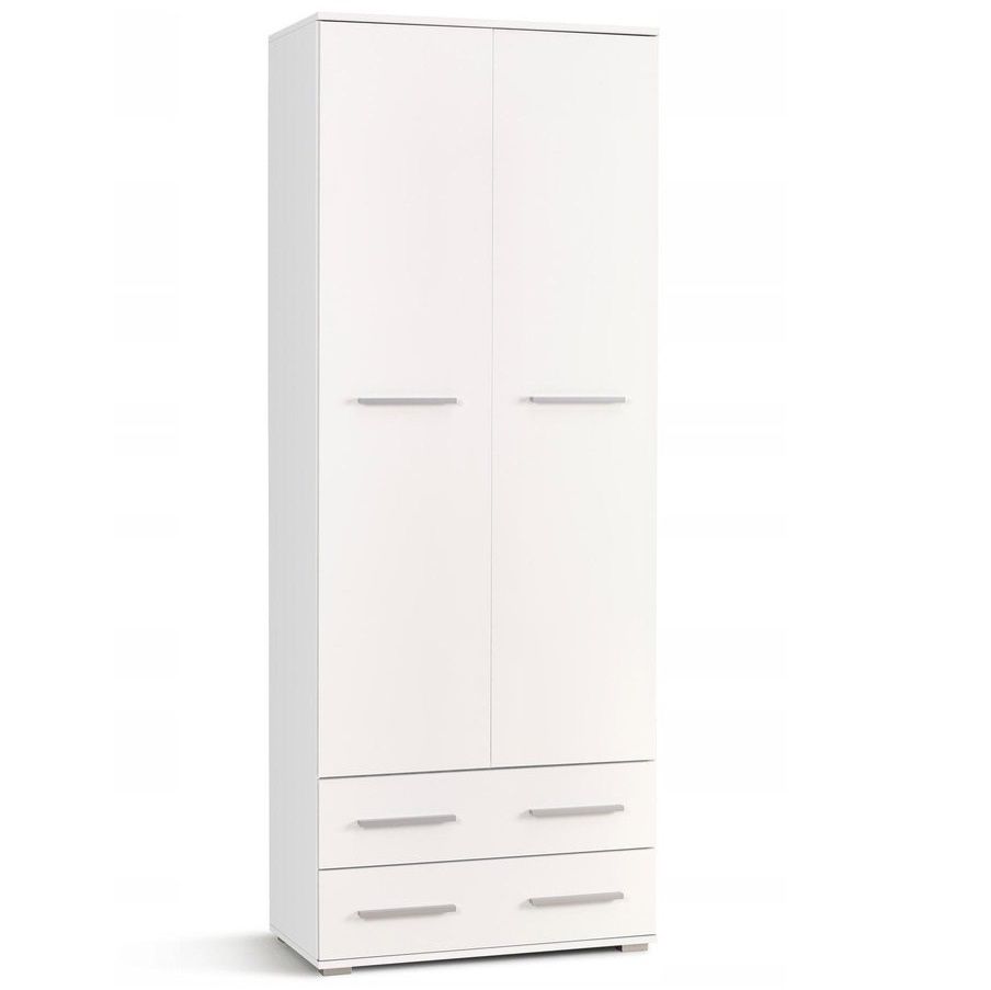 Stijlvolle kledingkast Lima – Hoogglans wit, 77 cm breed