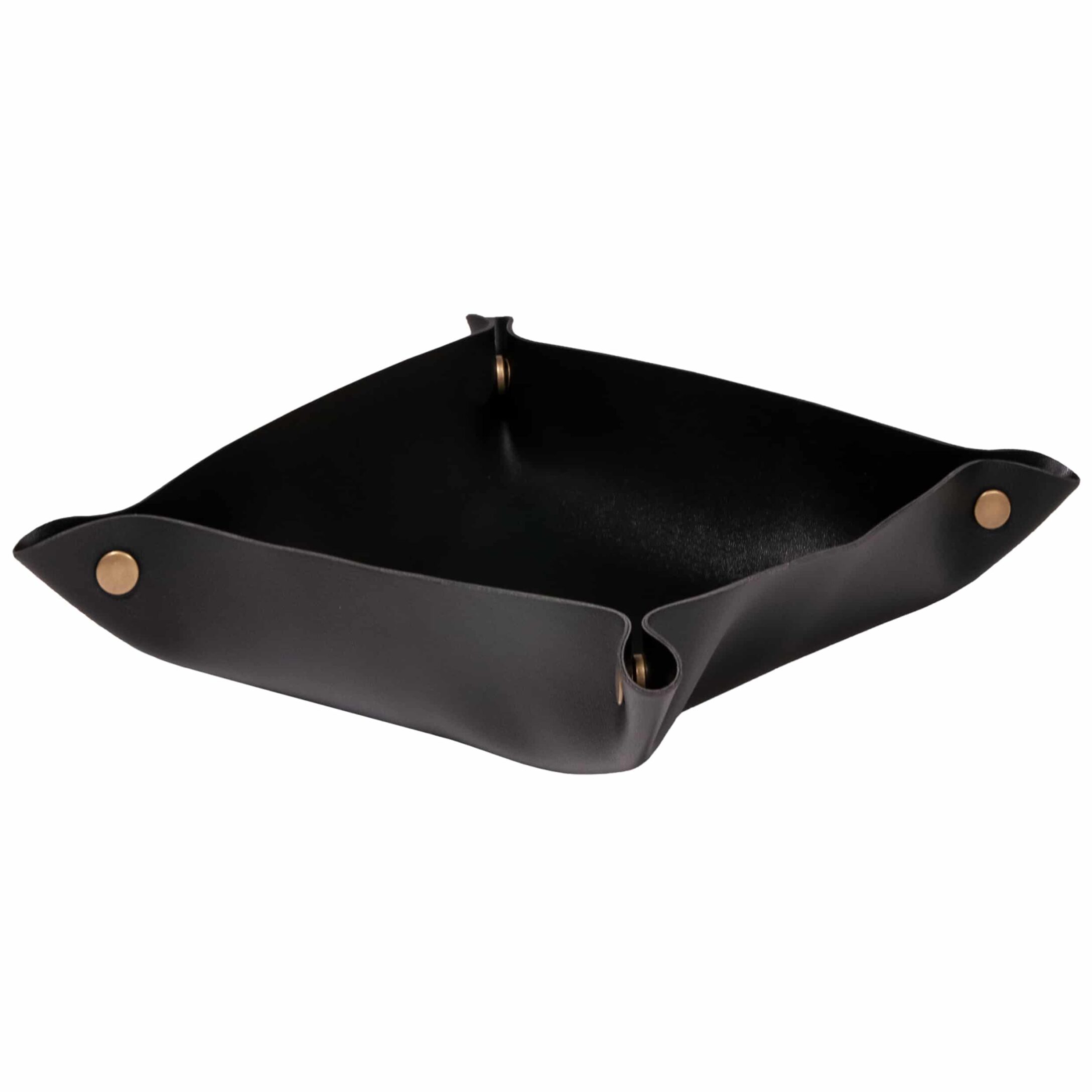 Stijlvolle leren sleutelbak met drukknoppen – QUVIO, 25 × 25 cm