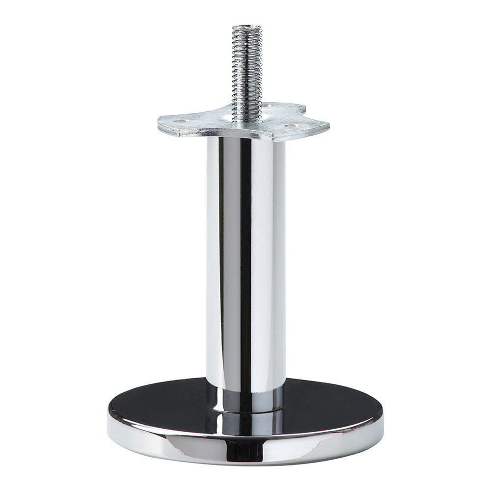 Stijlvolle massieve stalen meubelpoot in chroom – ronde Ø 2,5 cm, 10 cm hoog (M10)