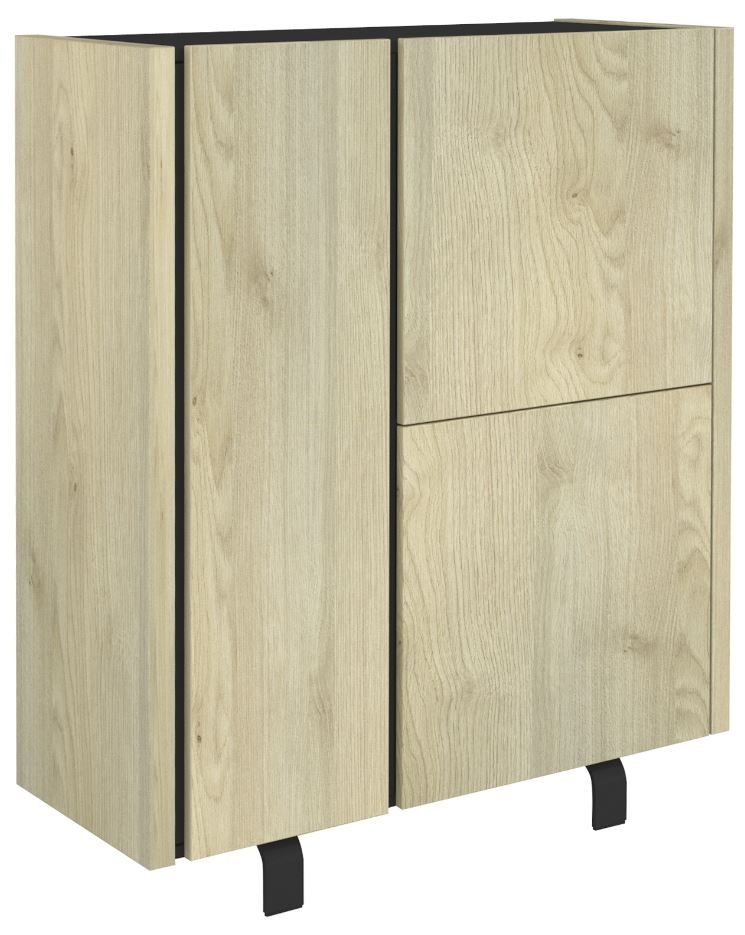 Stijlvolle Opbergkast Rush – 125 cm hoog in Naturel eiken