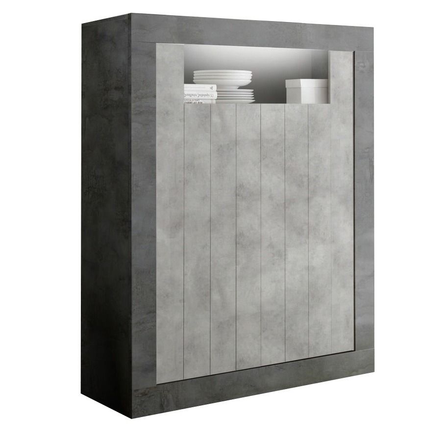 Stijlvolle Opbergkast Urbino 144 cm – Oxid met Grijs Beton