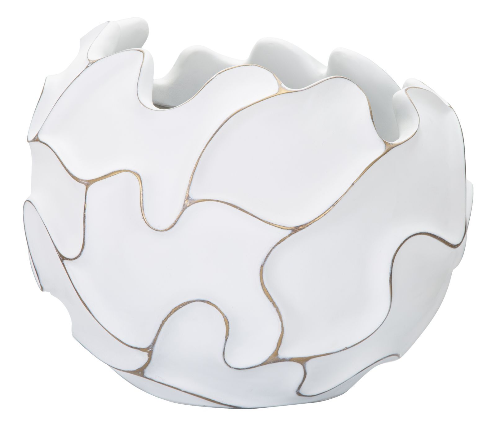 Stijlvolle polyresin vazen “Linnen” van Mauro Ferretti – 44 cm Ø × 37 cm