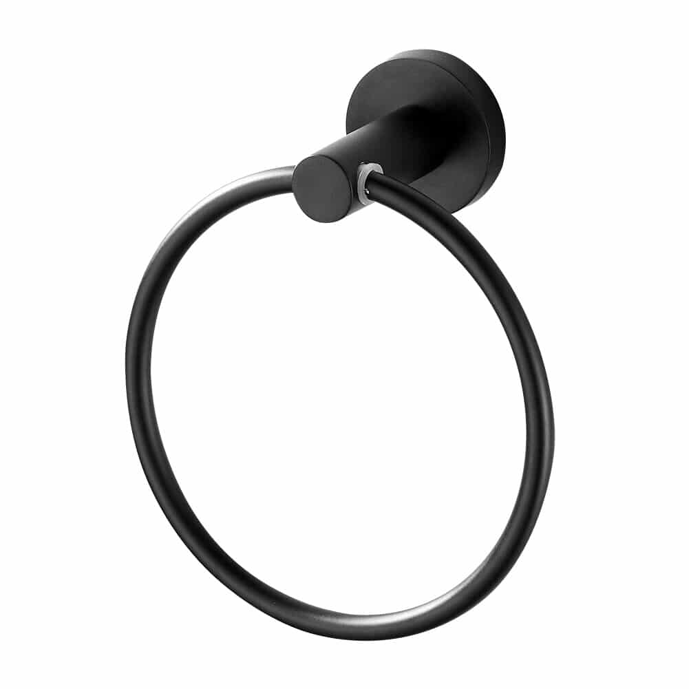 Stijlvolle QUVIO Handdoekhouder Ring – Zwart RVS