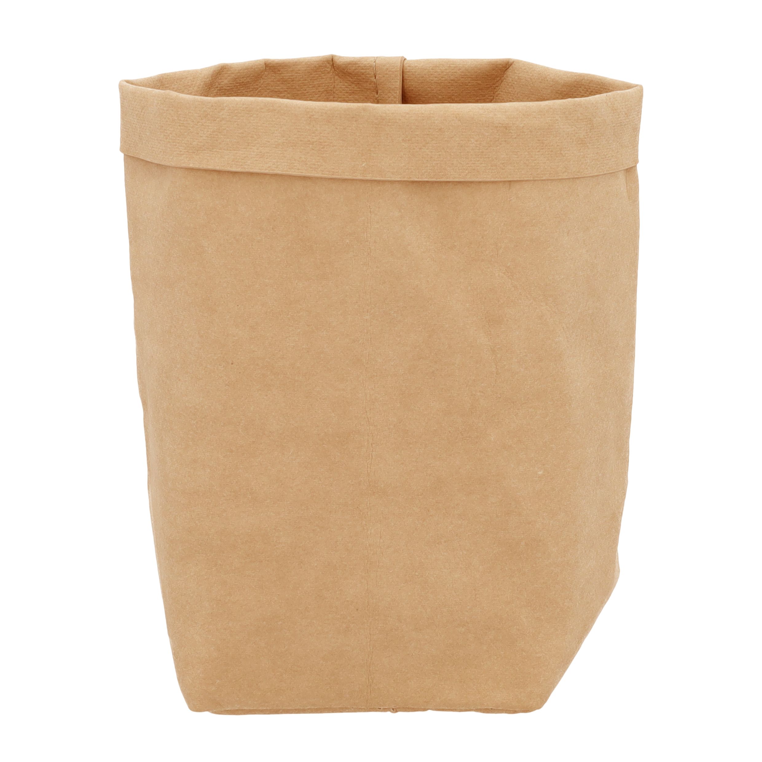 Stijlvolle QUVIO plantenzak van kraftpapier in warm bruin