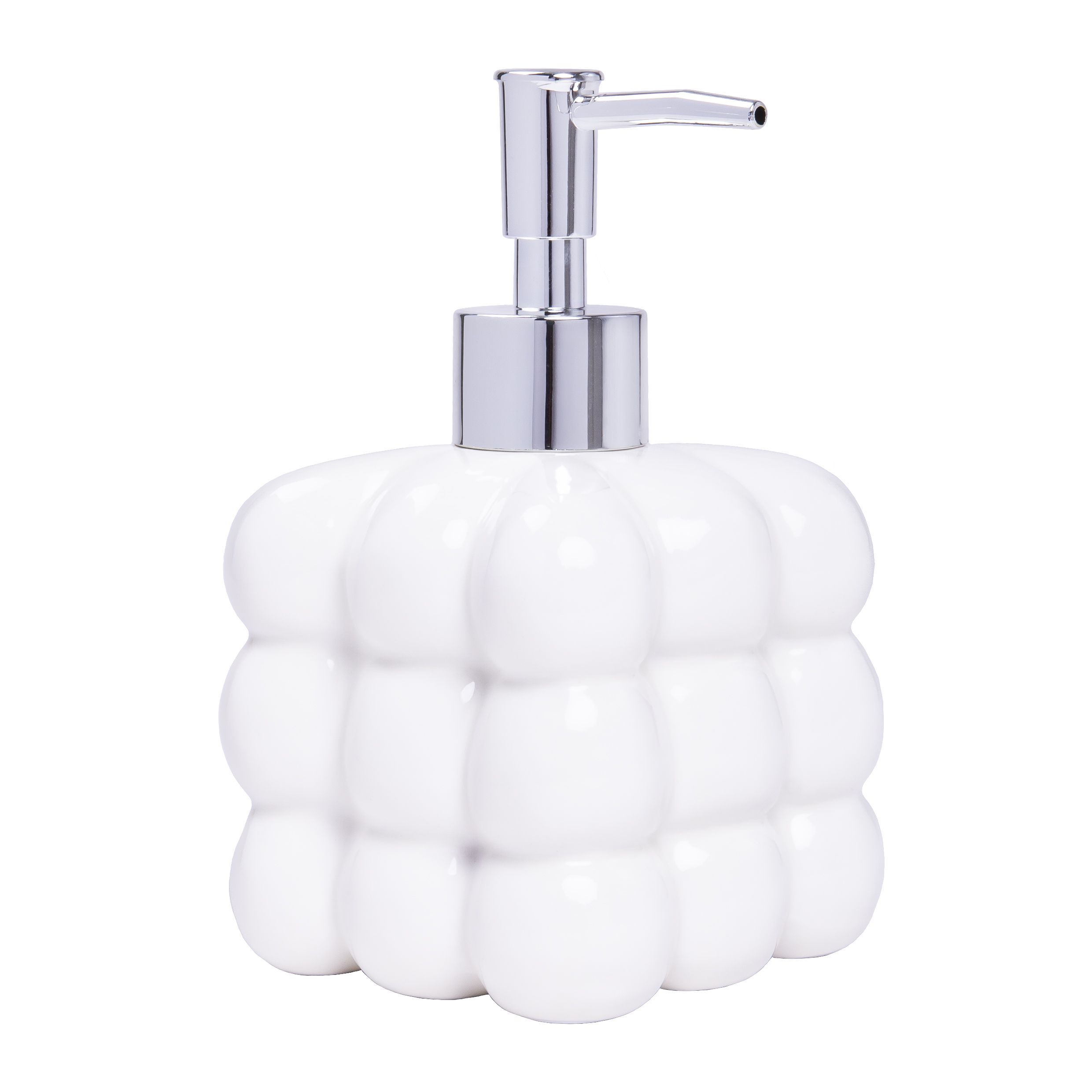 Stijlvolle QUVIO Zeepdispenser 350 ml – Vrijstaand, keramisch en speels